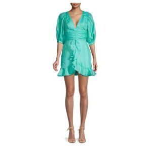 Bardot Aura Mini Dress In Sea Foam Teal Blue Size Medium 6 NWT Party Shower